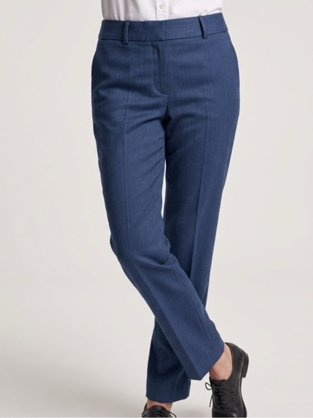 LOFT Julie Blue Straight-Leg Dress Trousers